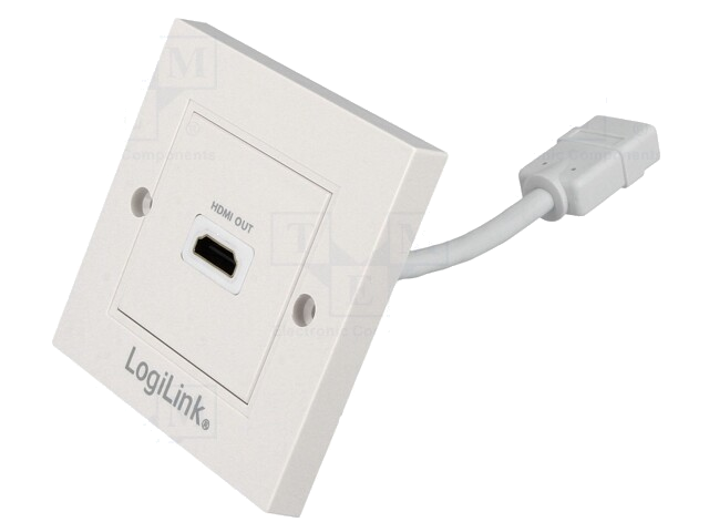Wandstopcontact; wit; HDMI-contrastekker x2; voor aan de muur Wandstopcontact; wit; HDMI-contrastekker x2; voor aan de muur